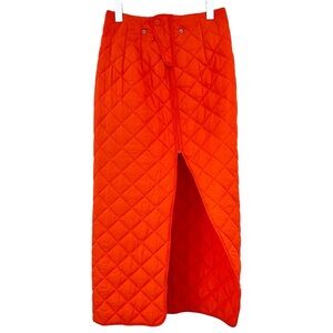 Eckhaus Latta Sleeping Skirt - Orange Quilted Puffy Nylon Midi Skirt sz M